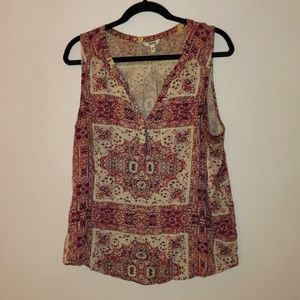 Sonoma Pink Patterned Tank, size XL